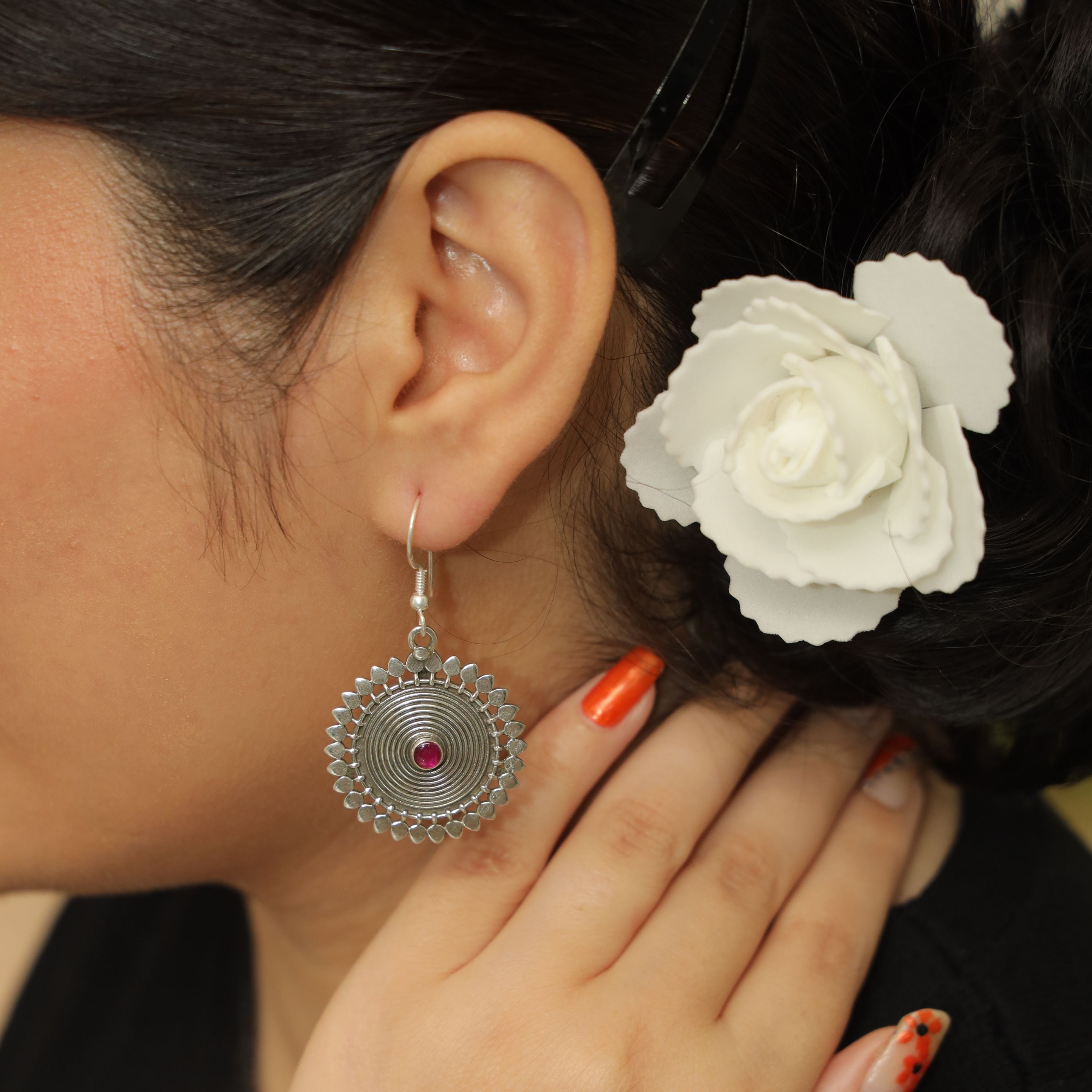 Suryachakre Silver Jhumki